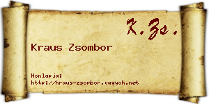 Kraus Zsombor névjegykártya